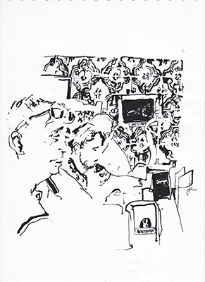 Ink Drawing made in Bar Casa Vizcaino, Seville